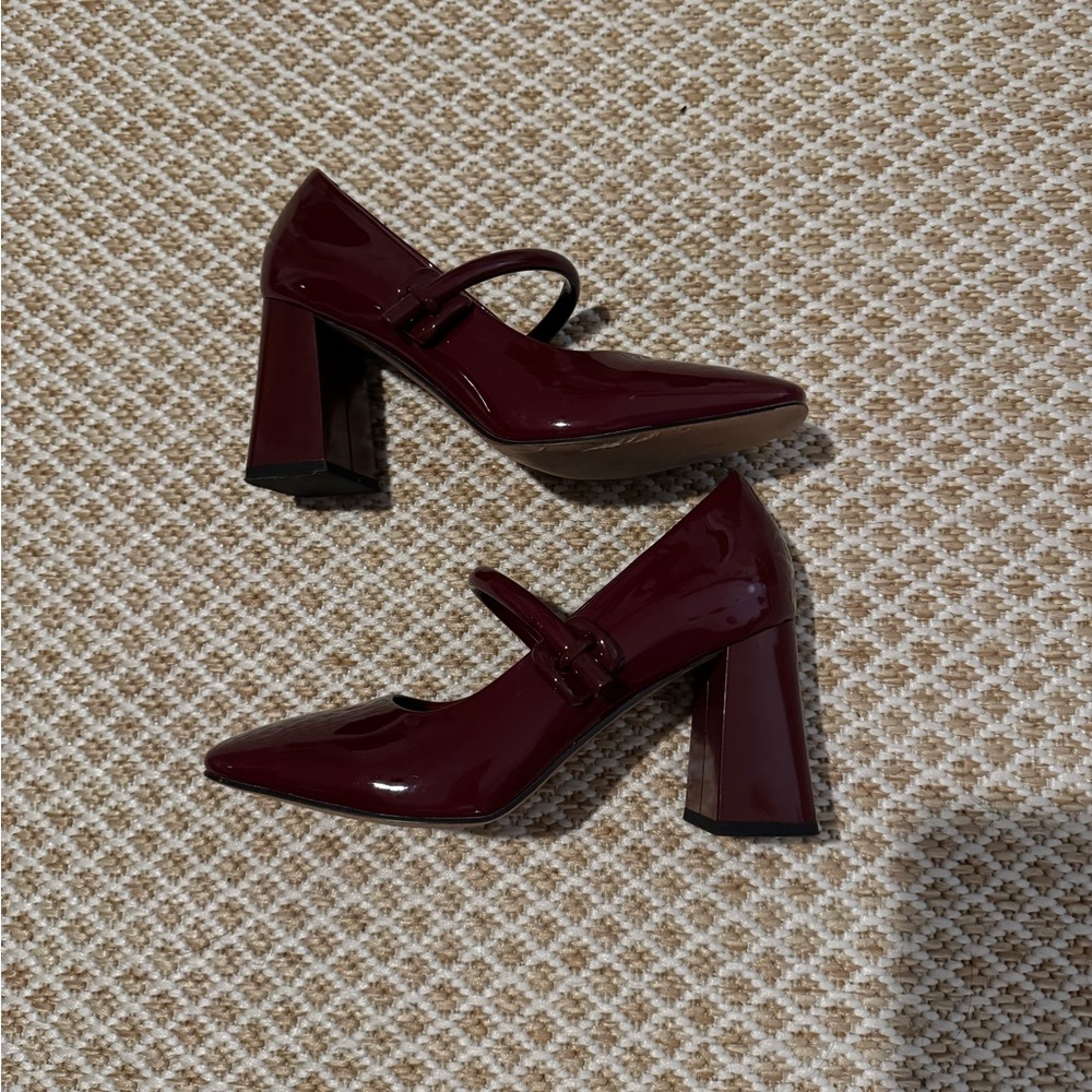 /SOLD/ Burgundy Mary Jane Heels